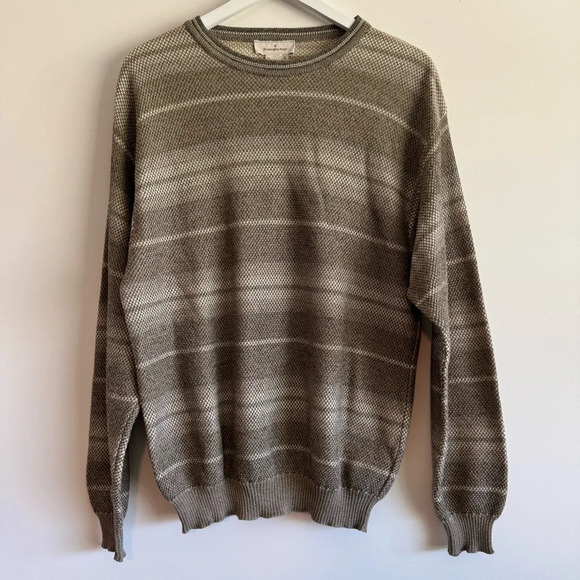 Ermenegildo Zegna striped crewneck cotton blend sweater size S/48 - Picture 1 of 5